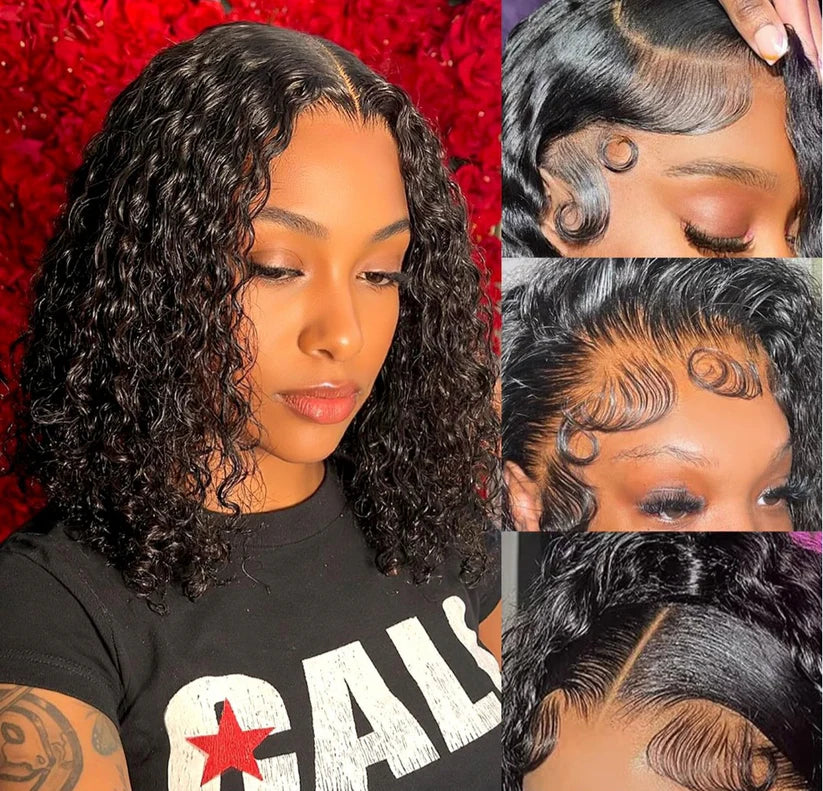 Samantha 5*5  10 inch glueless curly wig human hair
