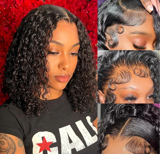 Samantha 5*5  10 inch glueless curly wig human hair