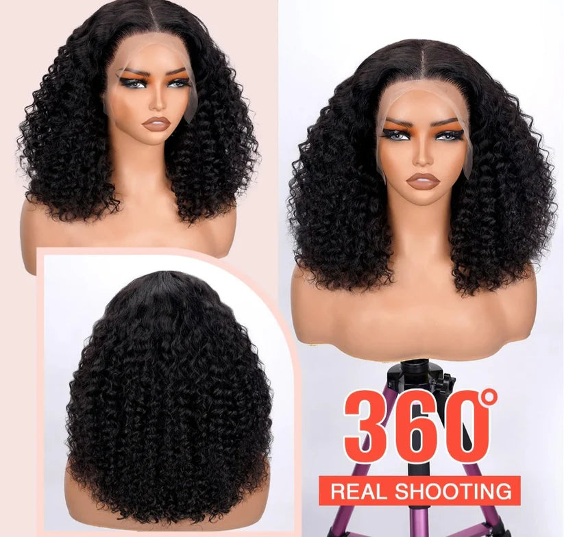 Samantha 5*5  10 inch glueless curly wig human hair